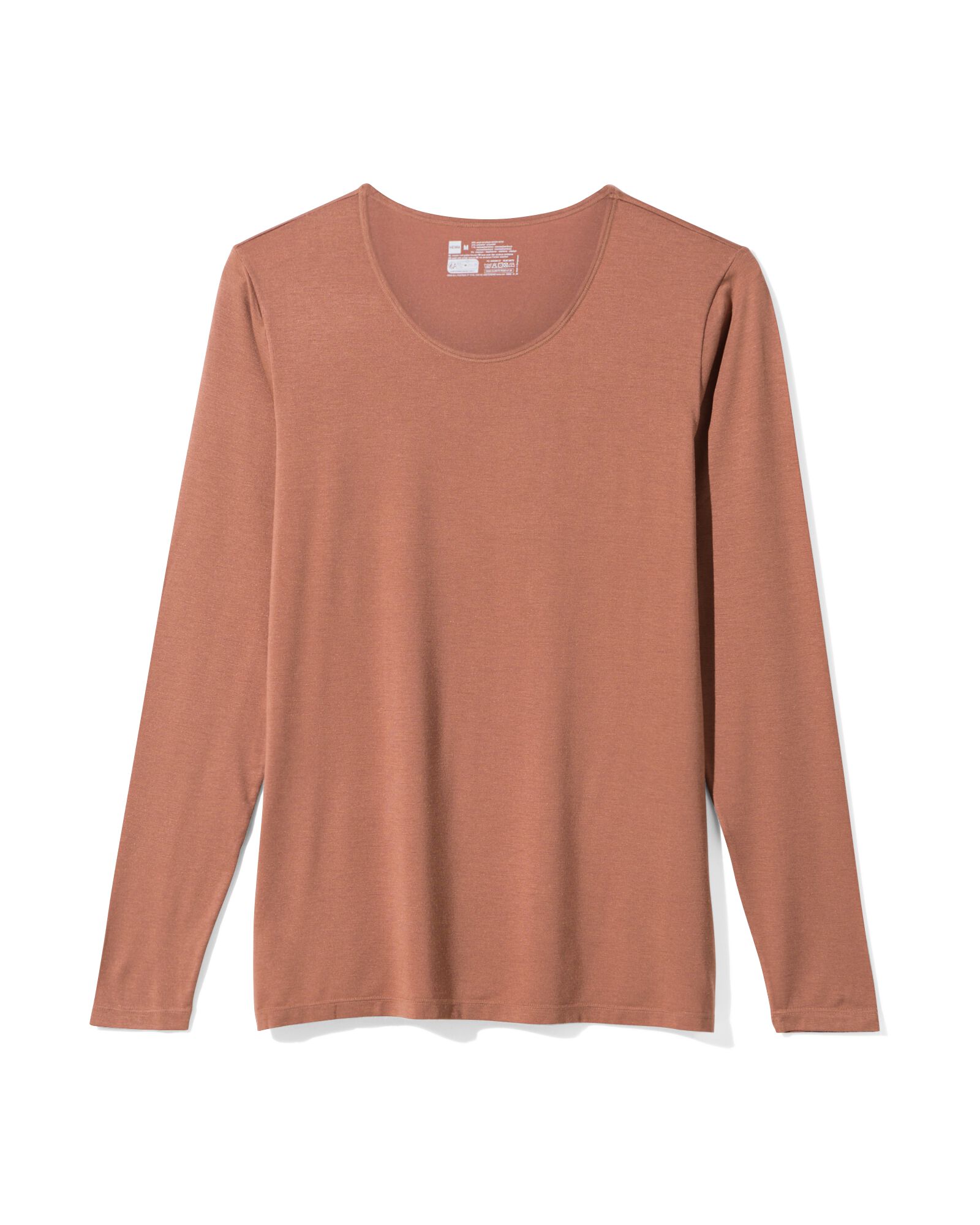dames temptech T-shirt lange mouw middenbruin middenbruin - 19670671MIDBROWN - HEMA