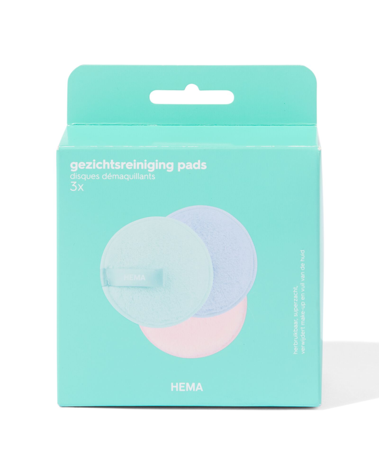 disques nettoyants visage - 3 pi&egrave;ces - 17840052 - HEMA