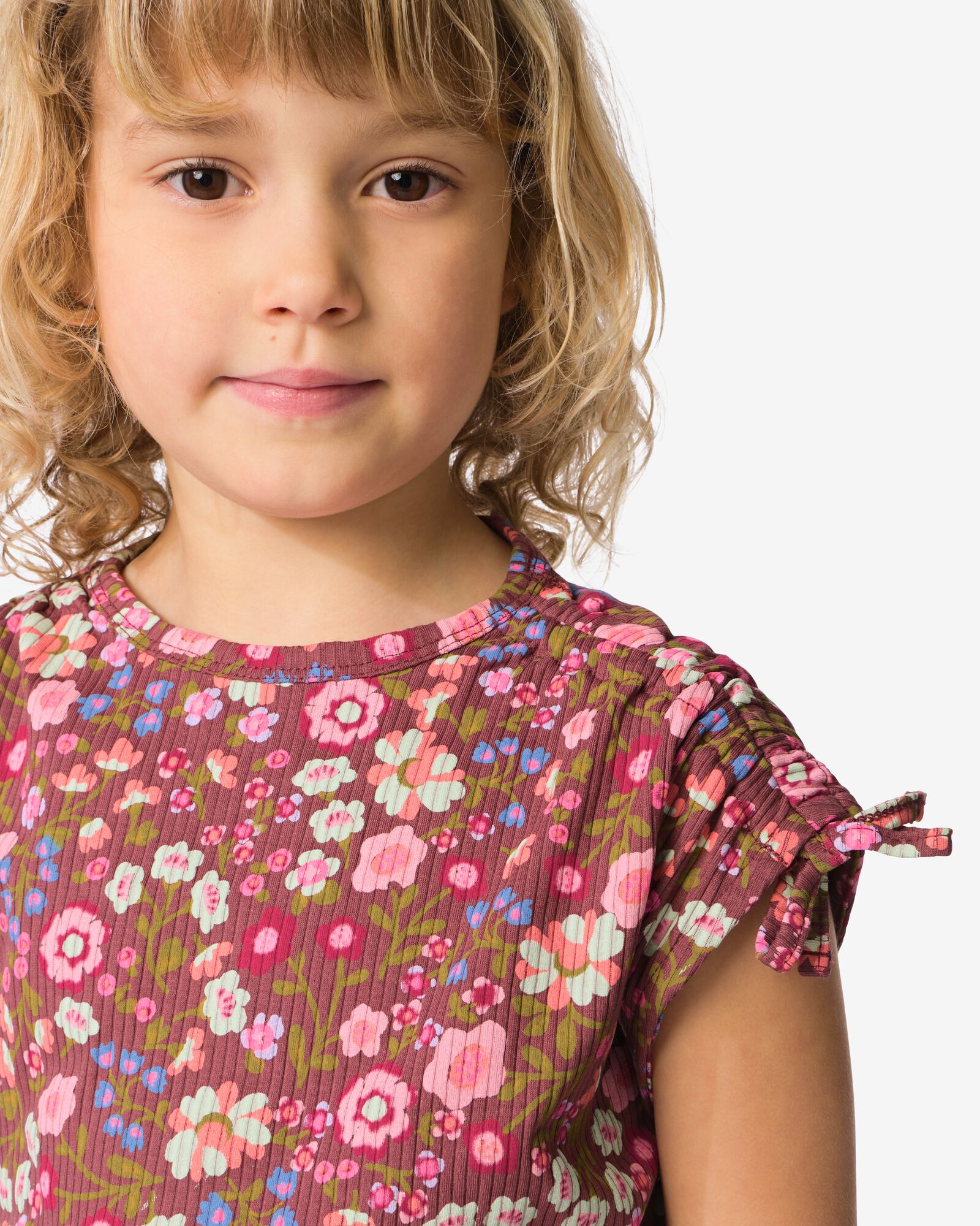 Kinder-T-Shirt, gerippt, Fr&uuml;chte braun braun - 30841854BROWN - HEMA