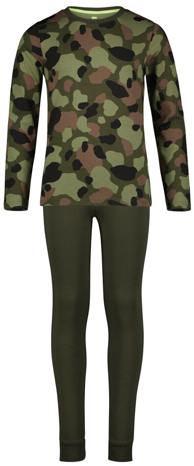 kinderpyjama katoen/stretch camo groen - 1000024679 - HEMA