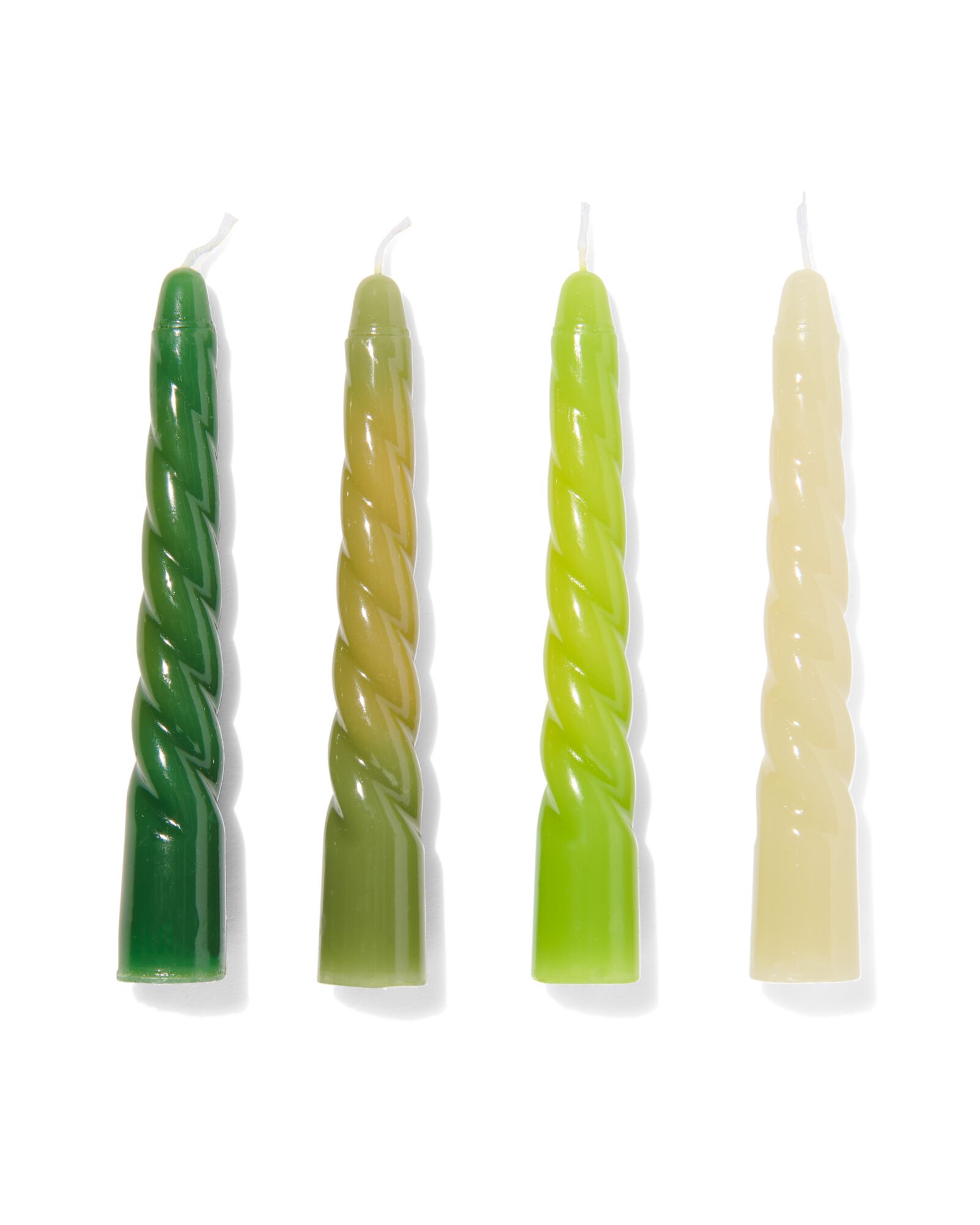 4 bougies torsad&eacute;es &Oslash;2.2x14 vert - 13506047 - HEMA