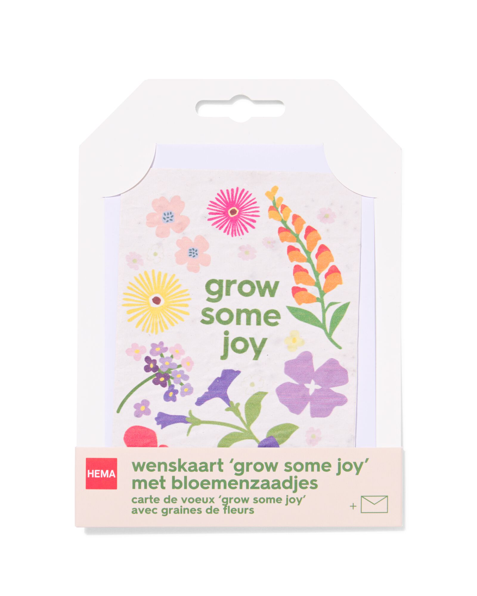 carte de v&oelig;ux "grow some joy" avec graines - 41800633 - HEMA