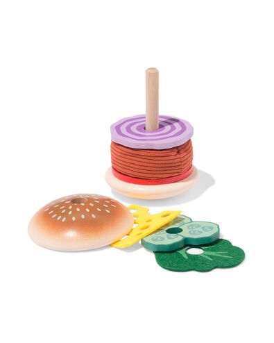 hamburger 9x12x9cm bois - 15100330 - HEMA