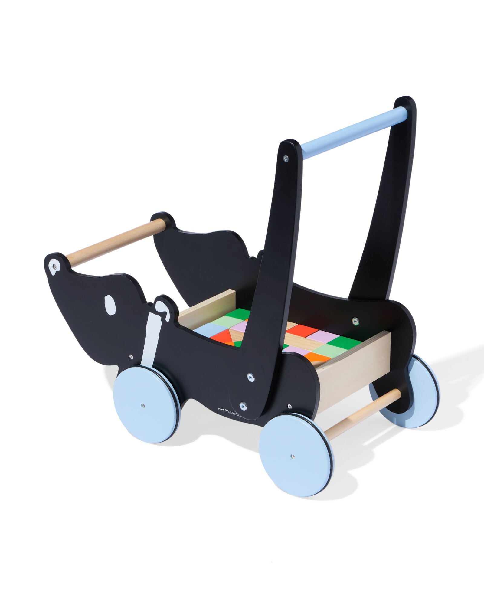 chariot de marche Takkie avec blocs de bois - 15100409 - HEMA