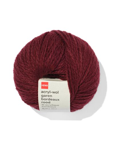 acryl-wol garen bordeaux rood 100gram 165meter - 60760086 - HEMA