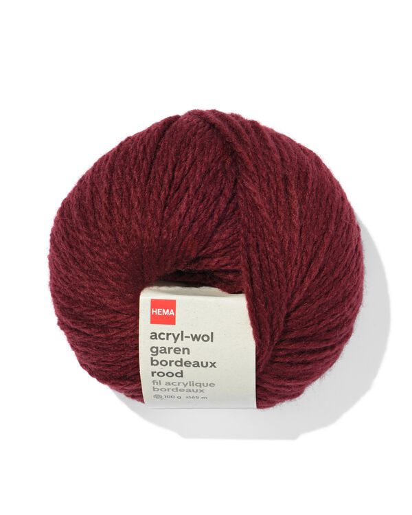 fil de laine acrylique rouge bordeaux 100g 165m - 60760086 - HEMA
