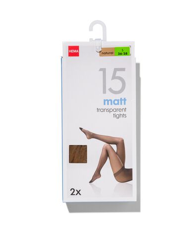 pantys mat 15denier - 2 stuks naturel naturel - 1000000747 - HEMA