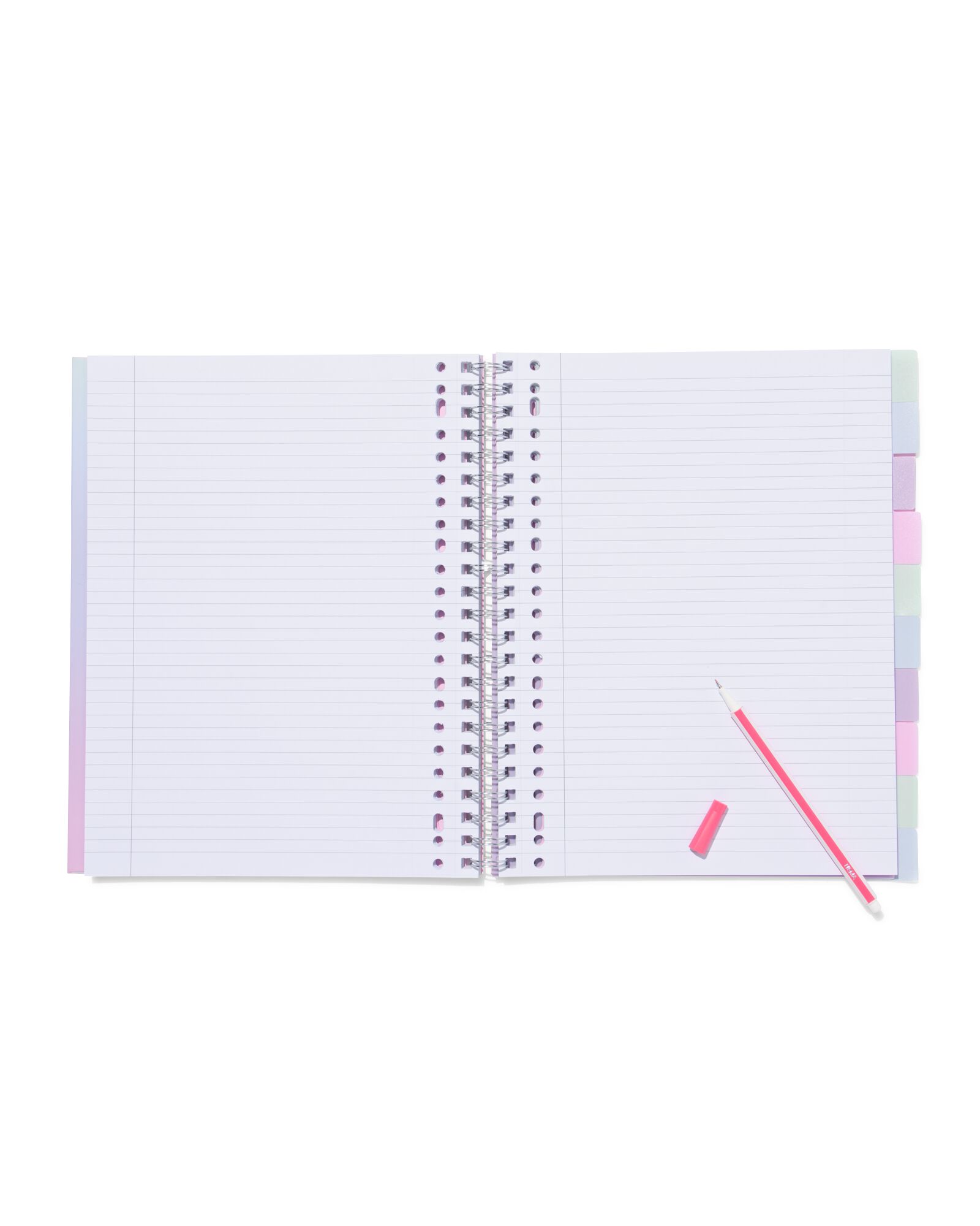 Cahier &agrave; spirale 10 en 1 A4 lignes d&eacute;grad&eacute; de couleurs - 14102216 - HEMA