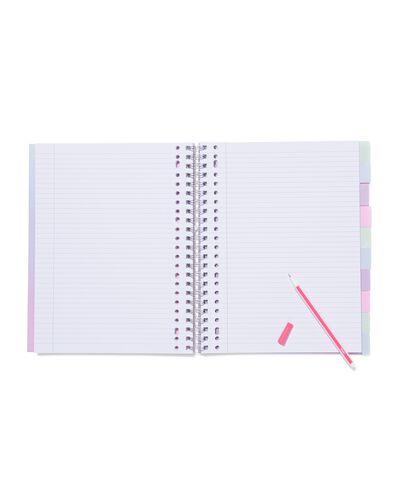 Cahier &agrave; spirale 10 en 1 A4 lignes d&eacute;grad&eacute; de couleurs - 14102216 - HEMA