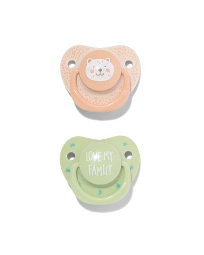 sucettes avec c&ocirc;t&eacute; plat ours 6m+ - 33508450 - HEMA