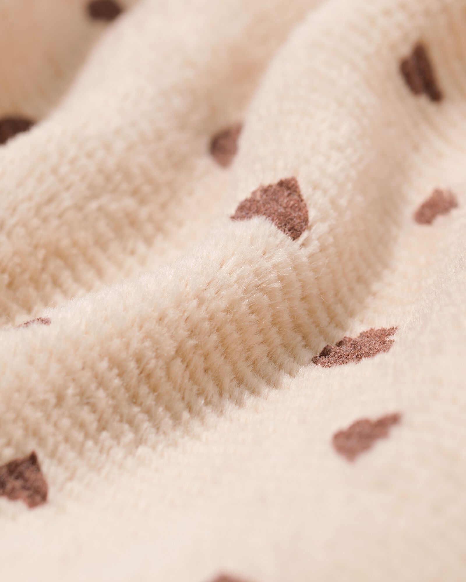 Newborn-Jumpsuit aus Veloursstoff mit Herzen hellbraun hellbraun - 33448920LIGHTBROWN - HEMA