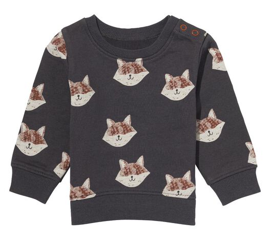HEMA Newborn Sweatshirt, Fuchs Dunkelgrau  - Onlineshop Hema