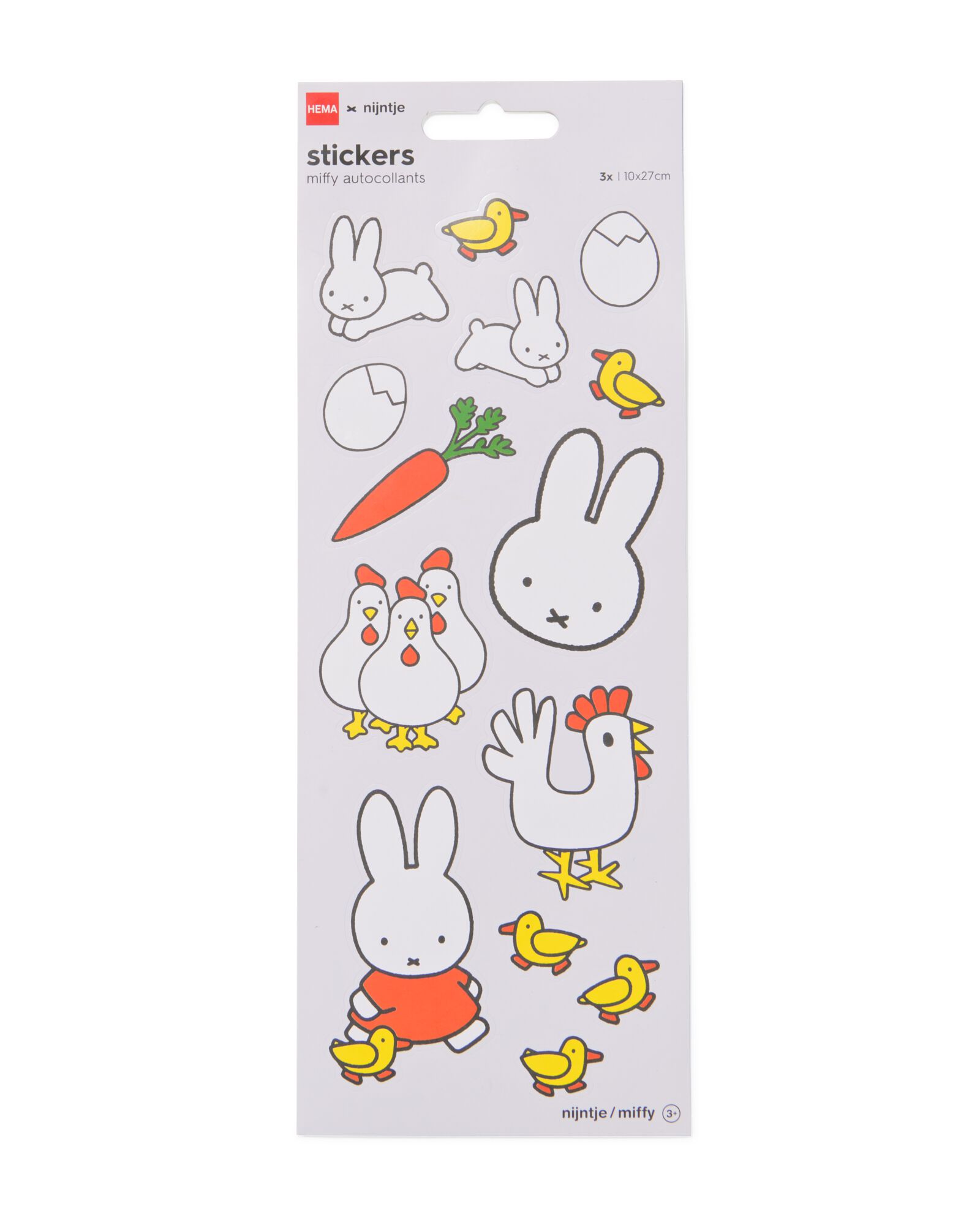 Miffy Aufkleberbogen 10 x 27 cm Ostern - 3 St&uuml;ck - 25800184 - HEMA