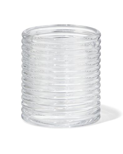 sfeerlichthouder ⌀7x8cm glas ribbel - 13326038 - HEMA
