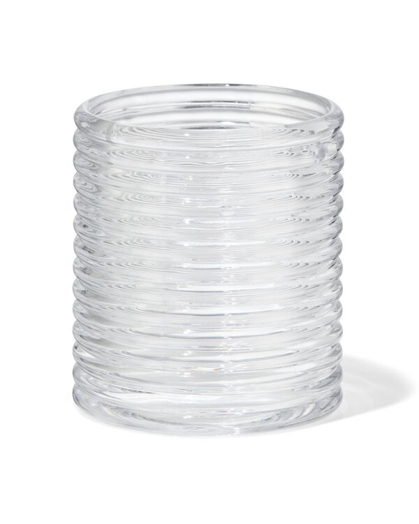 sfeerlichthouder ⌀7x8cm glas ribbel - 13326038 - HEMA