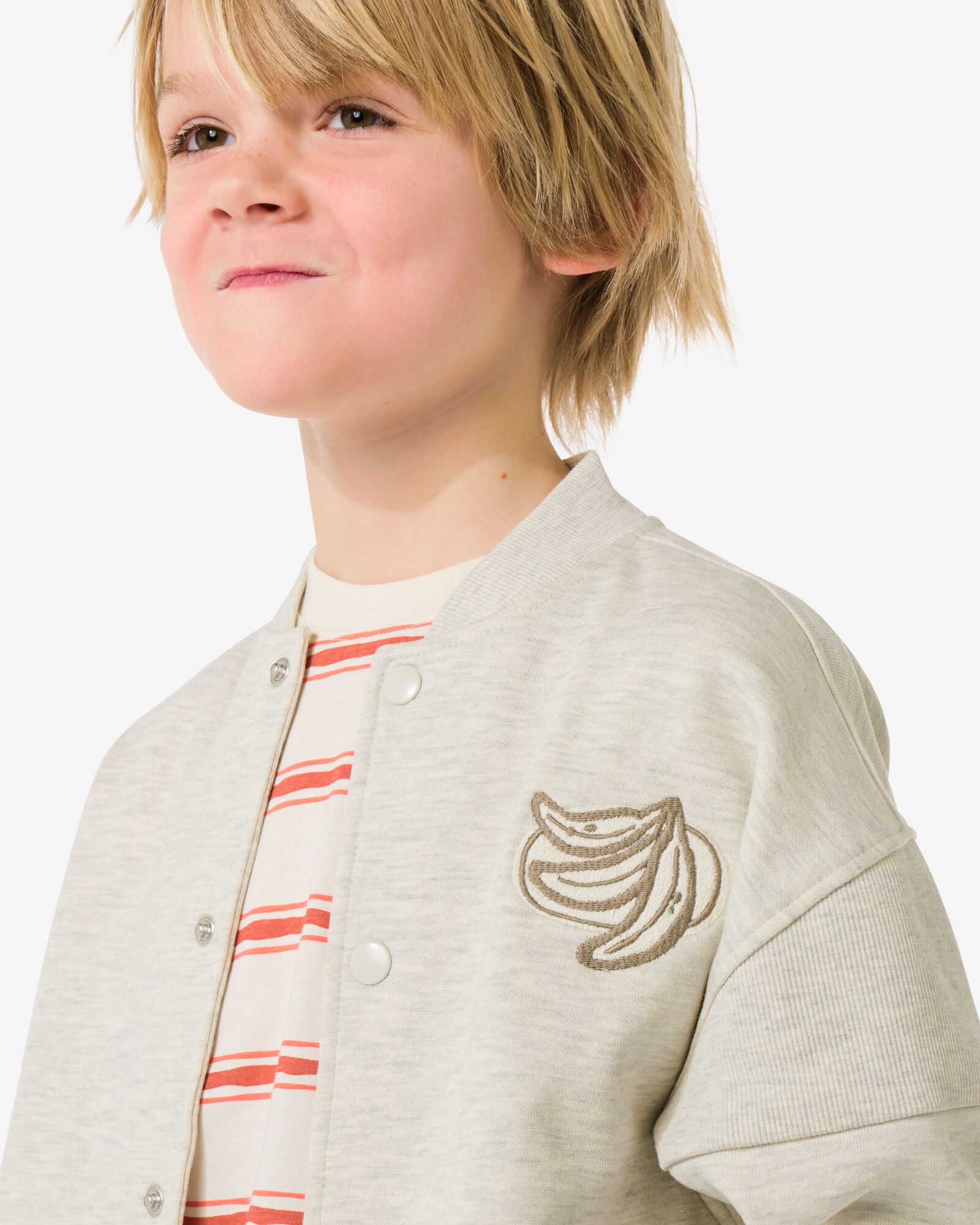 veste bombers enfant tissu sweat blocs couleurs sable sable - 30716001SAND - HEMA