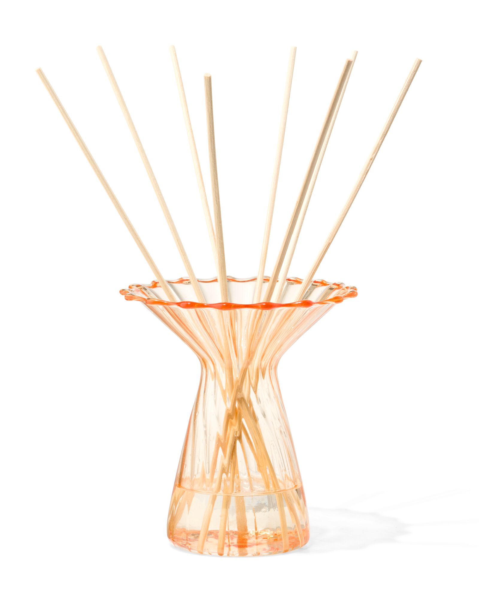 vase pour b&acirc;tonnets parfum&eacute;s ⌀10x12cm verre &agrave; collerette jaune - 13507532 - HEMA