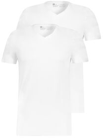 2 t-shirts homme regular fit col en v blanc blanc - 1000009946 - HEMA