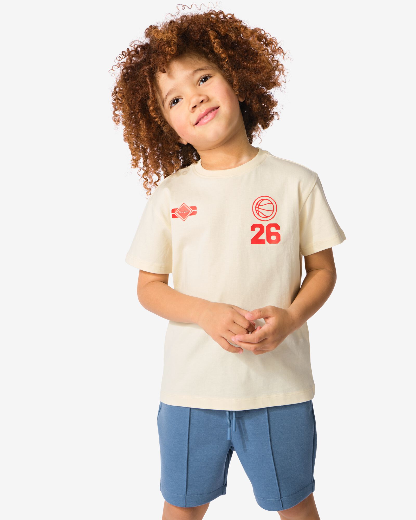 Kinder-T-Shirt Fu&szlig;ball ecru - 30744701ECRU - HEMA