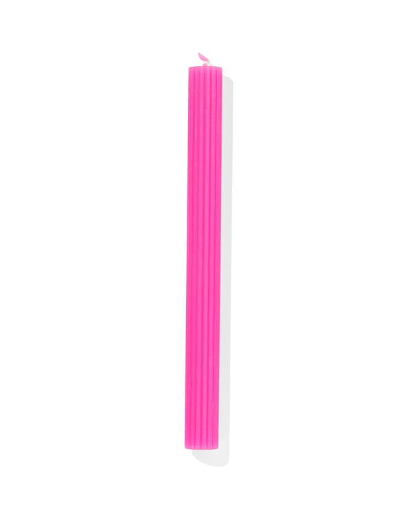 lange huishoudkaars met ribbels Ø2x24 roze - 13503001 - HEMA