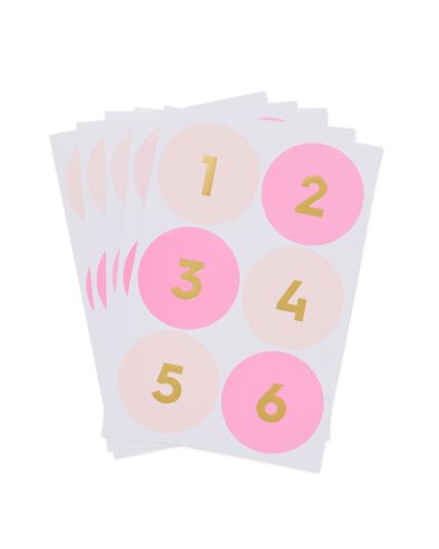 autocollants chiffres roses - 5 pi&egrave;ces - 14700638 - HEMA