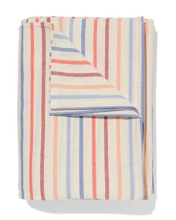 tafelkleed XL 320x145cm katoen strepen blauw-terra - 5300150 - HEMA