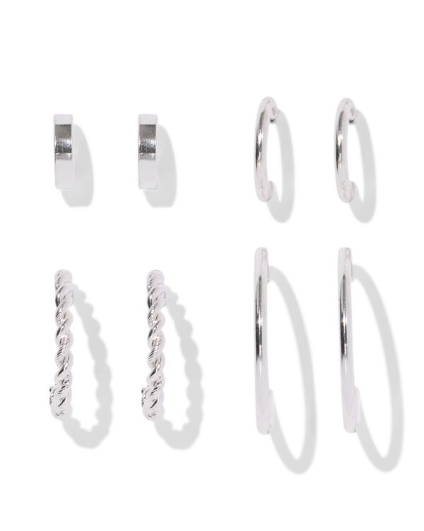 oorringen zilver - 4 stuks - 12500346 - HEMA