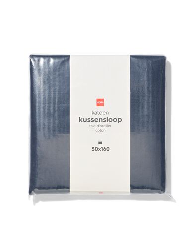 taie d'oreiller 50x160 cm coton doux bleu fonc&eacute; - 5180009 - HEMA