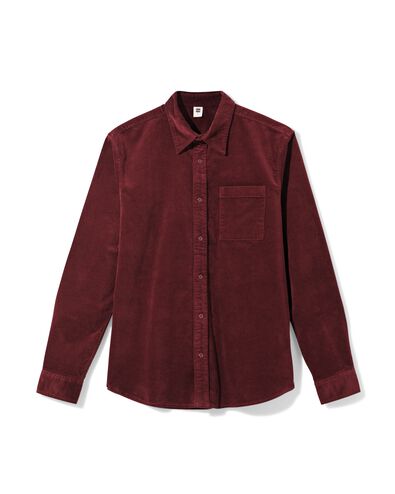 herenoverhemd corduroy bordeauxrood bordeauxrood - 2170730BURGUNDYRED - HEMA