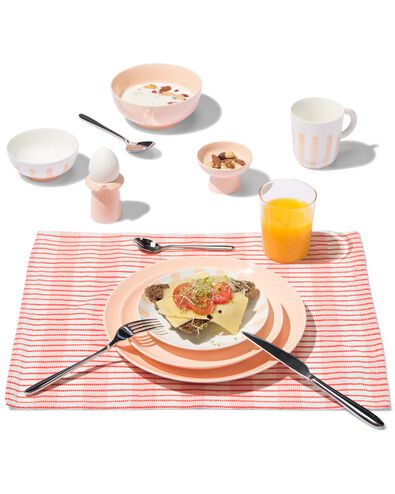 waterglas 320ml Tafelgenoten glas met roze - 9401131 - HEMA