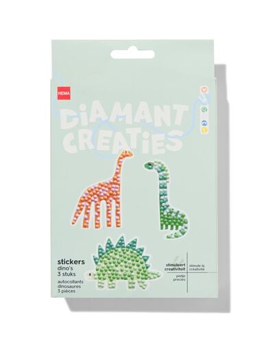 Diamantkreationen Aufkleber Dinos – 3 Stück - 15900360 - HEMA