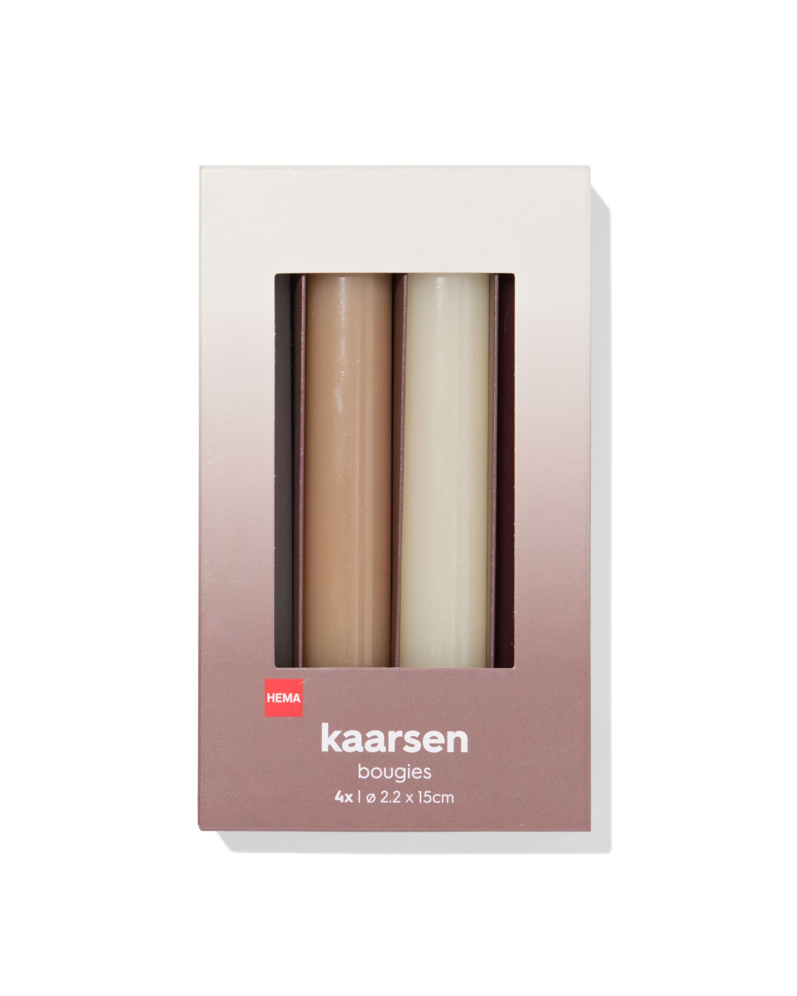bougies longues 16 x ⌀ 2,2 cm naturel - 4 pi&egrave;ces - 13506140 - HEMA
