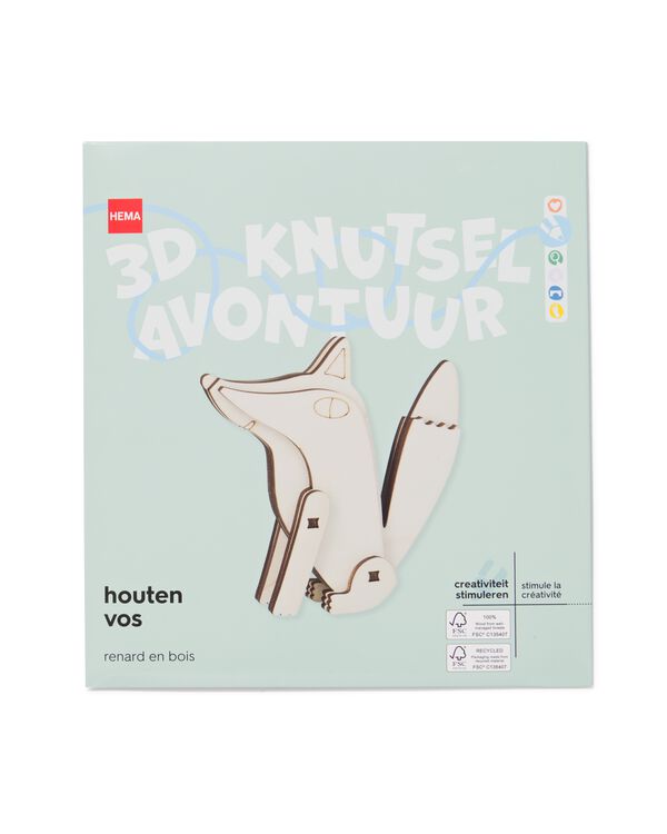 houten 3D bouwplaat vos - 15900369 - HEMA
