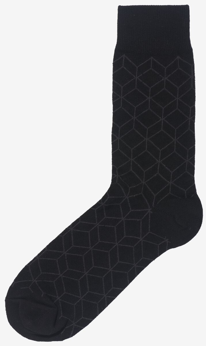 5 paires de chaussettes homme avec coton noir - 1000028309 - HEMA