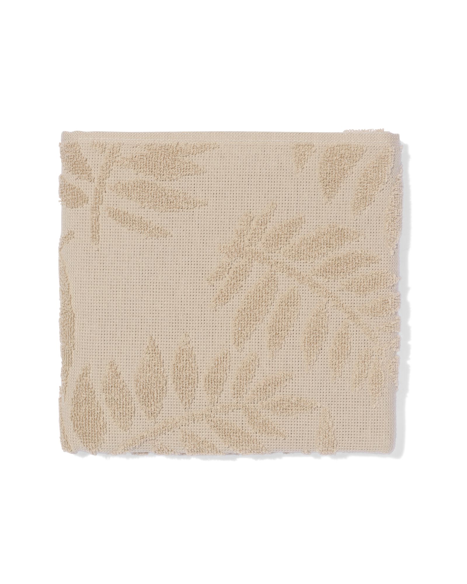 essuie-mains 50x50 coton feuilles sable - 5420082 - HEMA