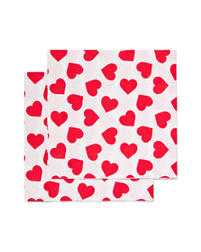 servetten 30x30 papier hearts - 20 stuks - 14200736 - HEMA
