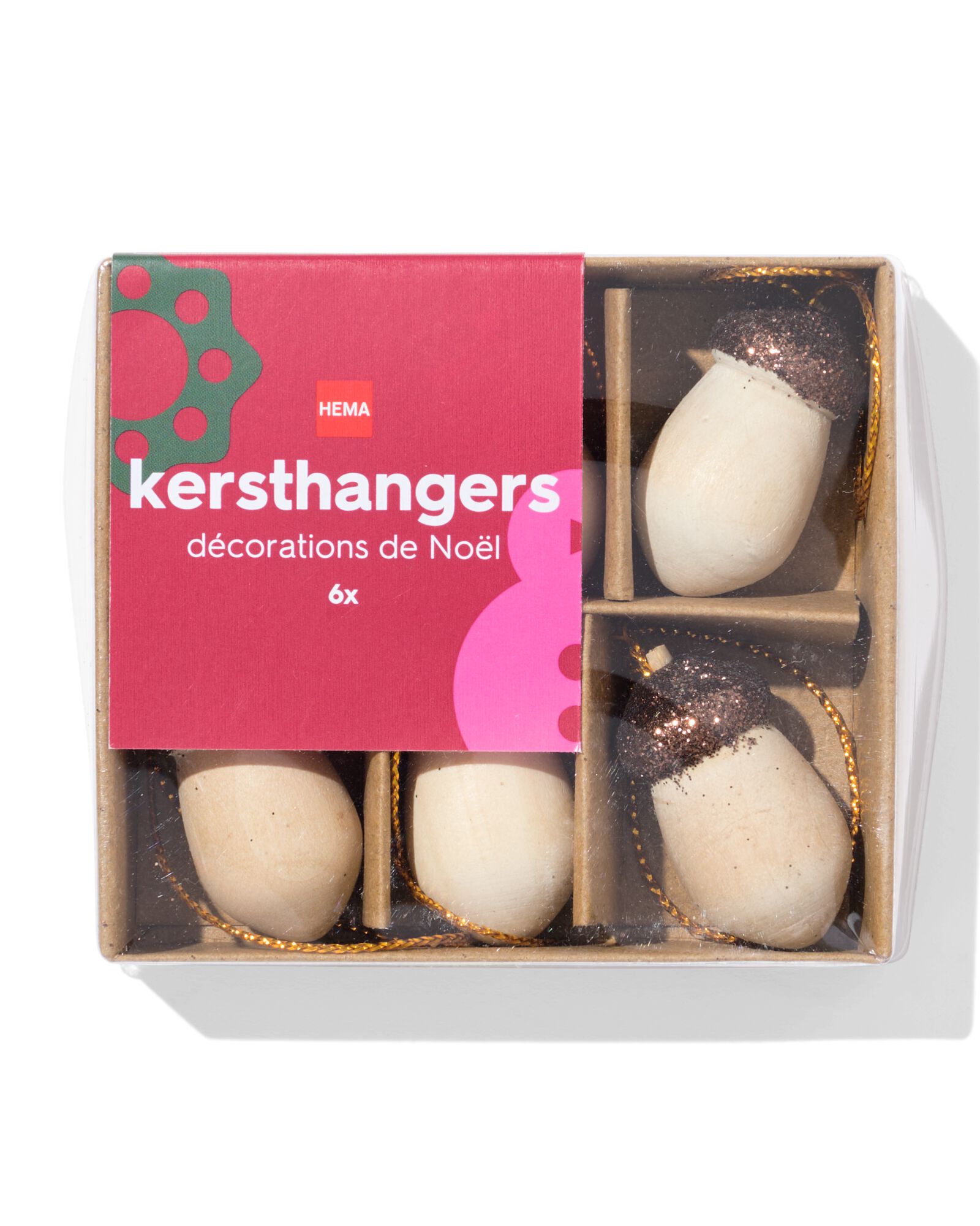 Weihnachtsanh&auml;nger, Holz &ndash; 6 St&uuml;ck - 25110219 - HEMA