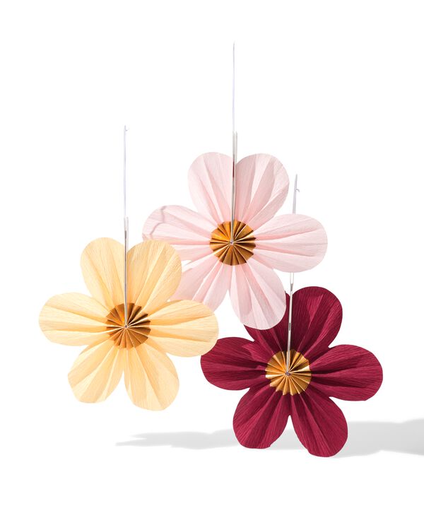 F&auml;cher 35 &times; 35 cm, Papier, floral &ndash; 3 St&uuml;ck - 14250014 - HEMA