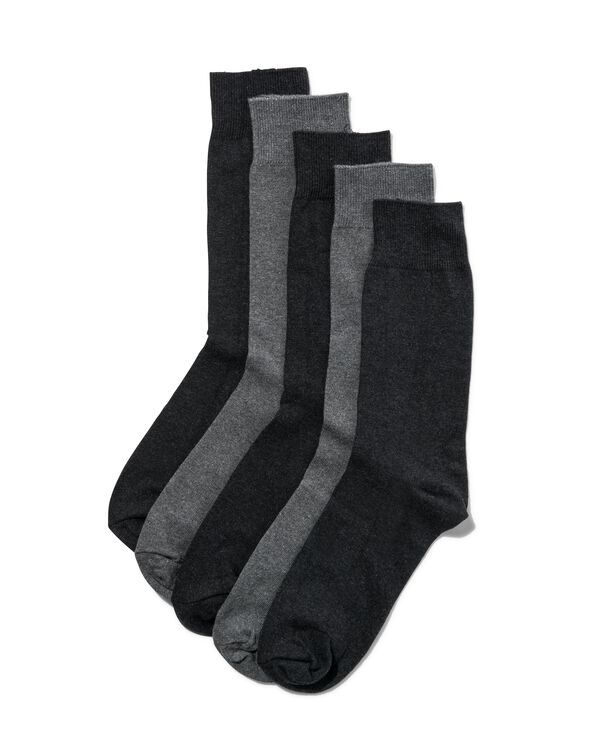 5 paires de chaussettes homme gris chin&eacute; gris chin&eacute; - 1000001515 - HEMA