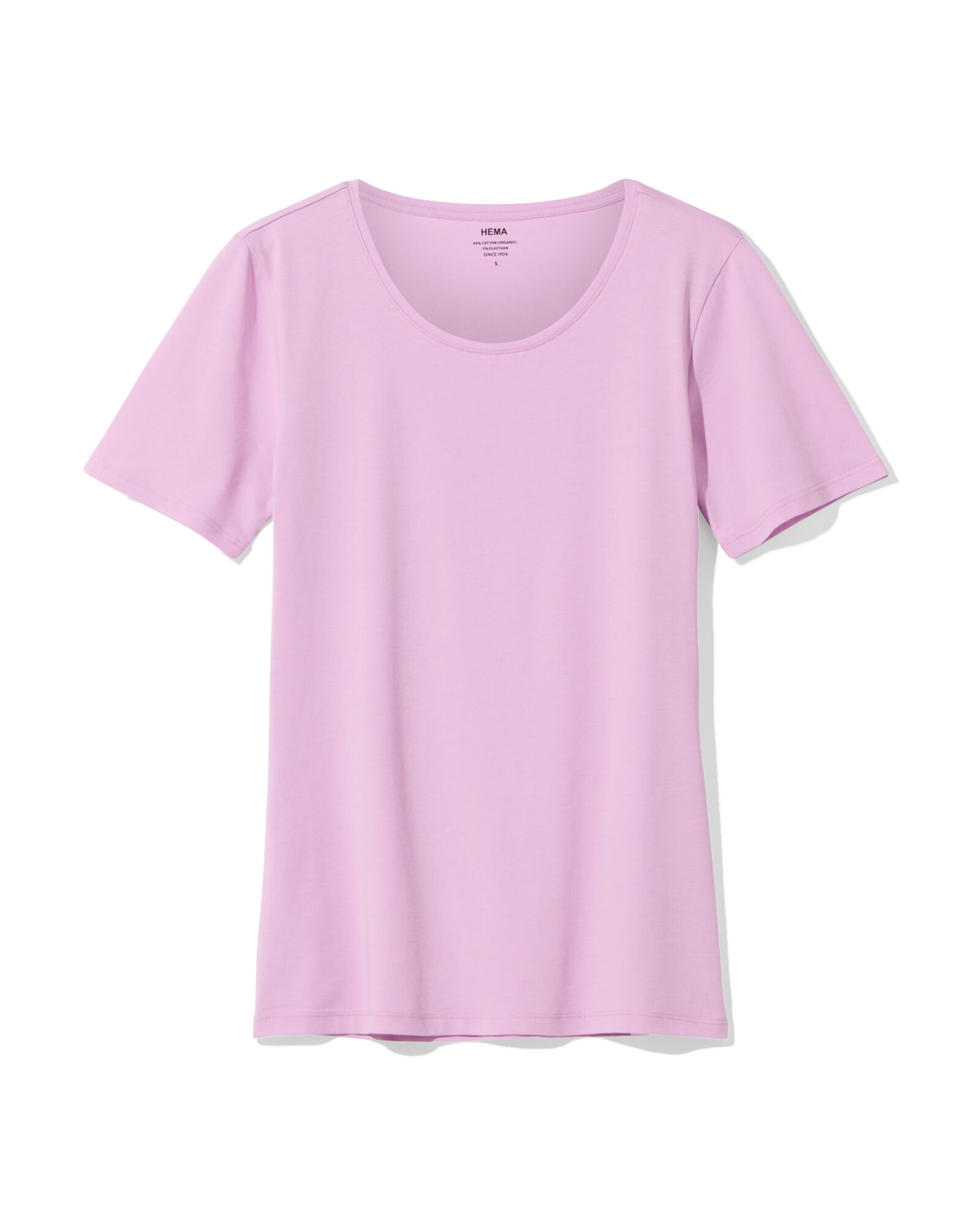 t-shirt femme slim fit col rond rose rose - 36302080PINK - HEMA