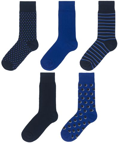 5er-Pack Herren-Socken, mit Baumwolle dunkelblau 39/42 - 4110061 - HEMA