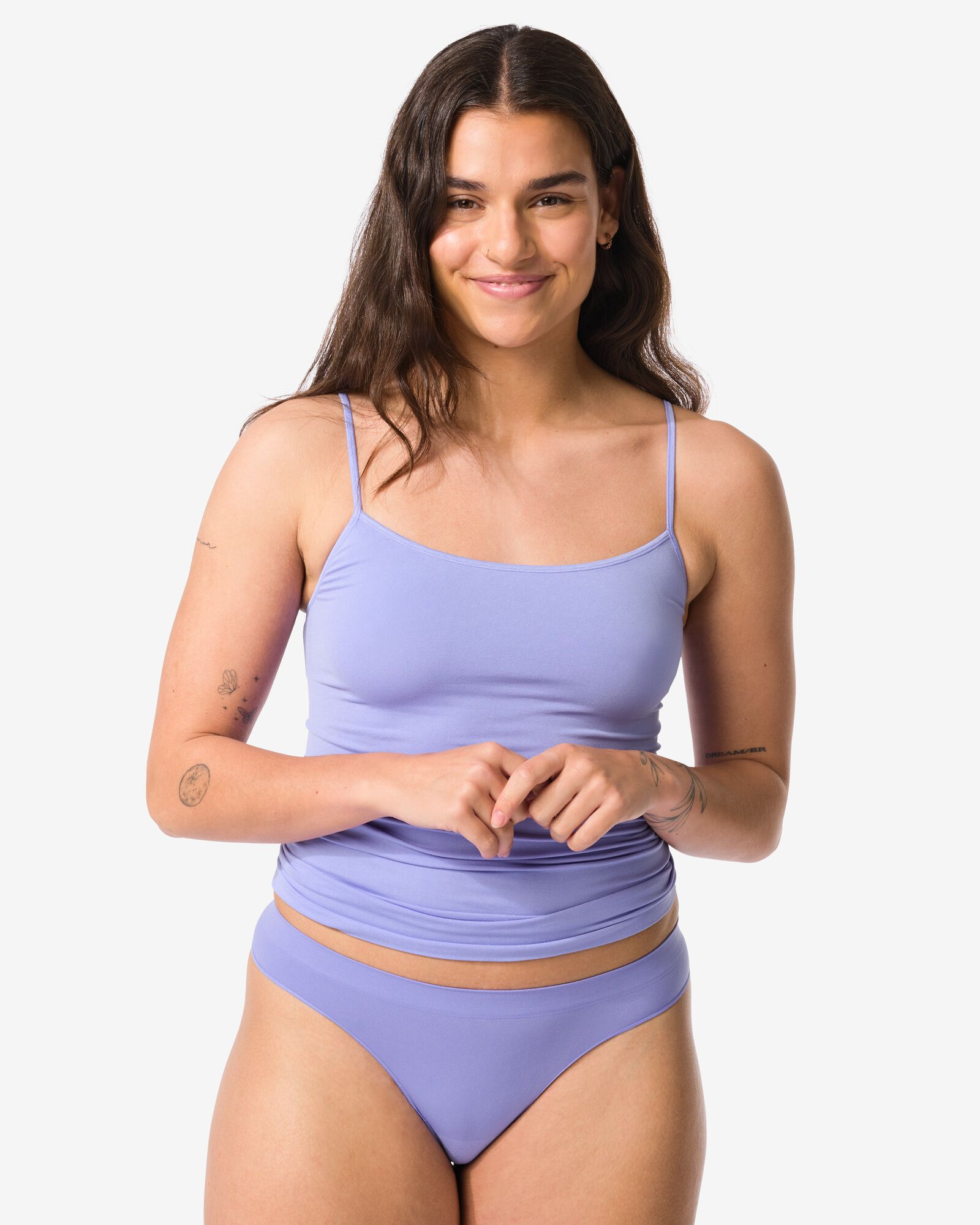 damesstring naadloos micro blauw - 19641001BLUE - HEMA