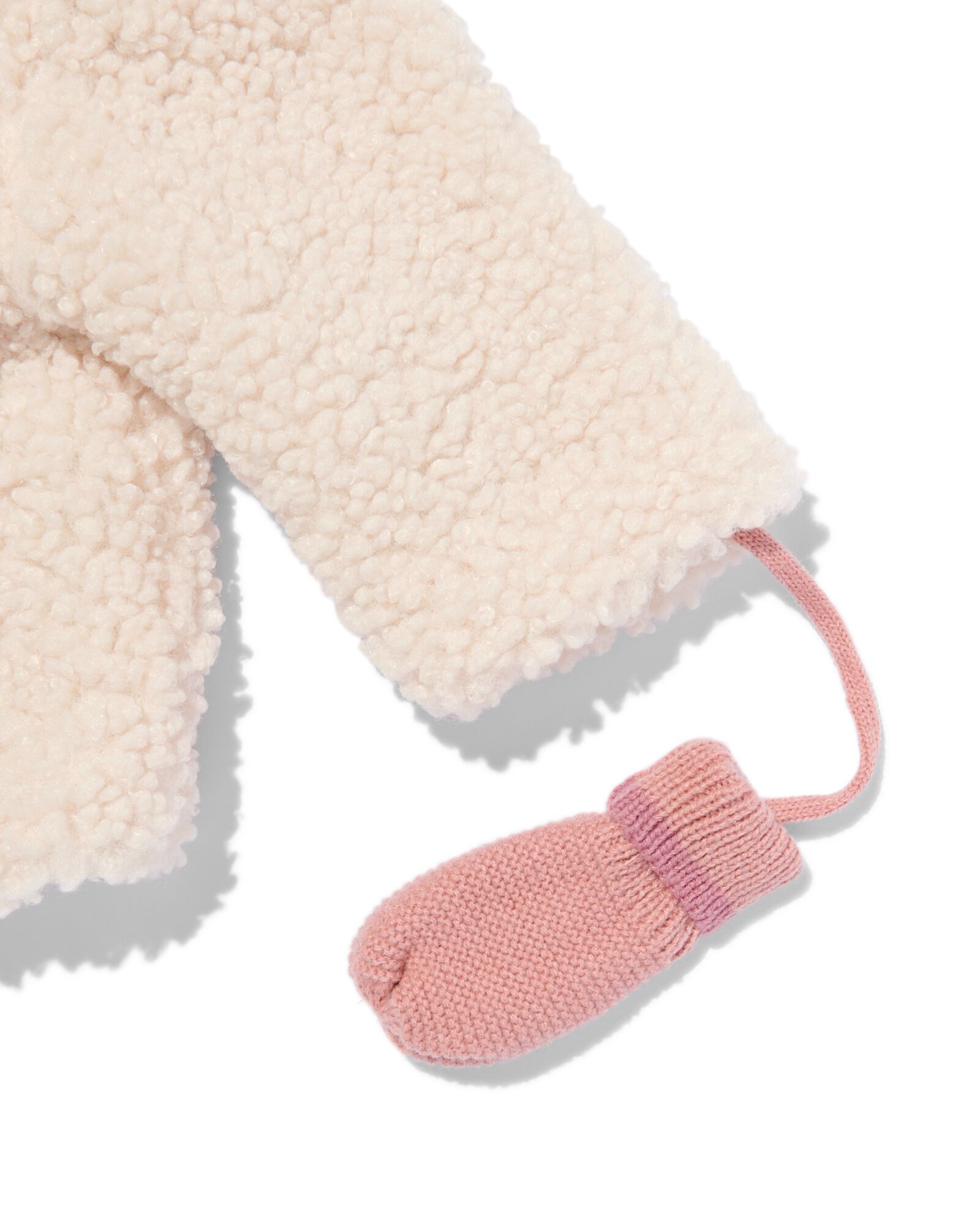 moufles en maille bébé avec cordon rose rose - 33233550PINK - HEMA