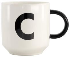 mug en faïence blanc/noir 350 ml - C - 61120098 - HEMA