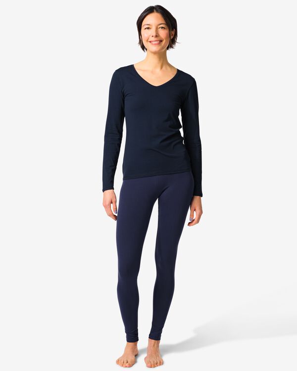 legging femme Sandy moulant bleu fonc&eacute; bleu fonc&eacute; - 36311080DARKBLUE - HEMA