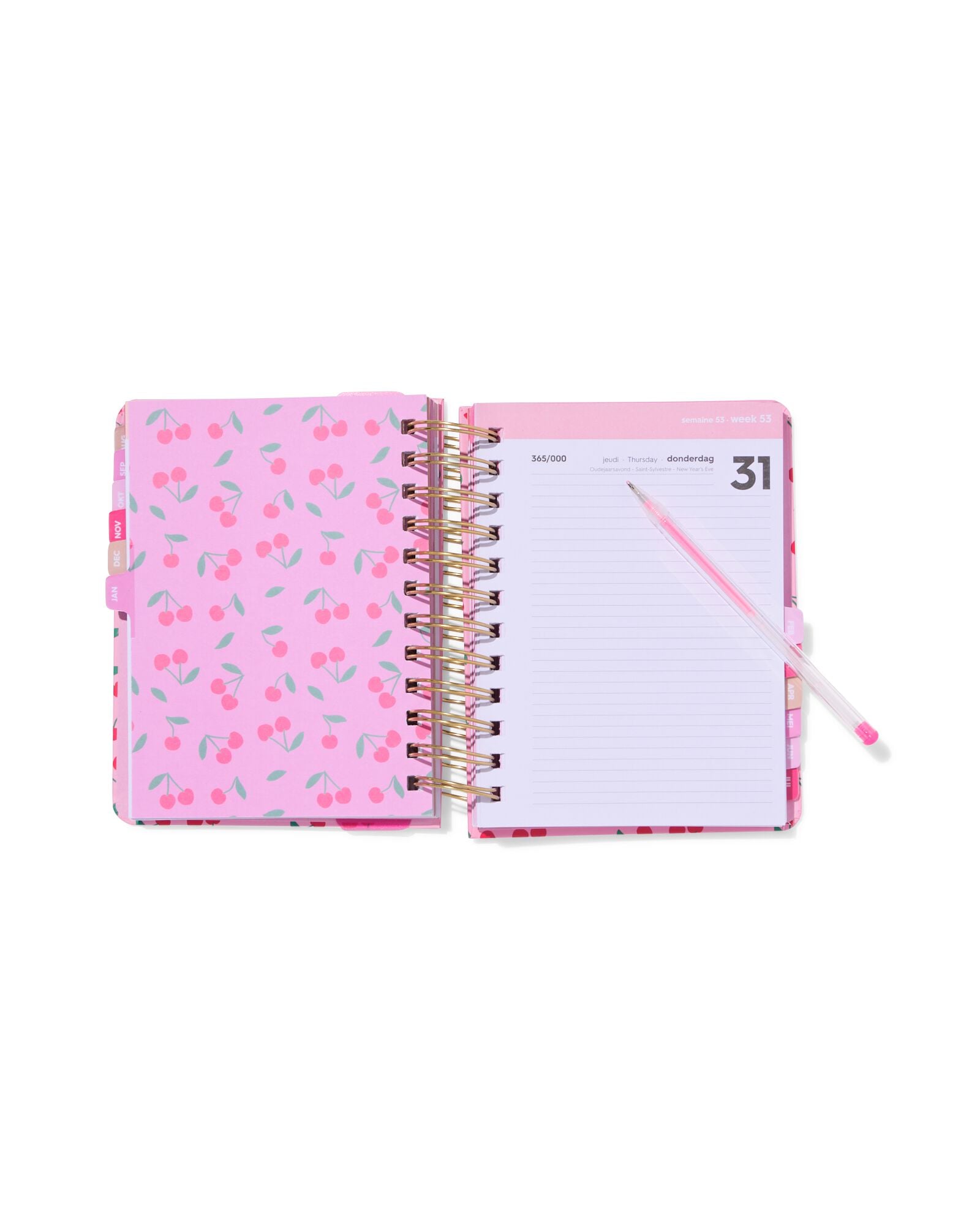 agenda scolaire 2026-2027 5,4x18,6cm cerises - 14505655 - HEMA