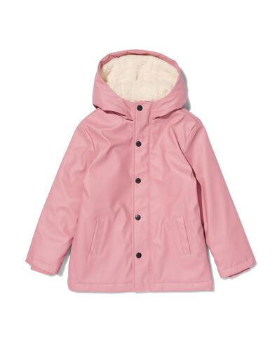 manteau enfant PU avec capuche vieux rose 146/152 - 30898365 - HEMA