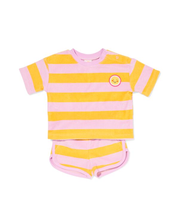 babykledingset comfy fit badstof strepen paars paars - 33029580PURPLE - HEMA