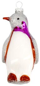 boule de noël verre pingouin 10cm - 25130246 - HEMA