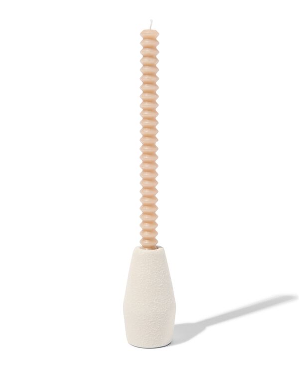 Kerzenhalter, Ø 5,5 x 11 cm, Keramik, weiß - 13323045 - HEMA